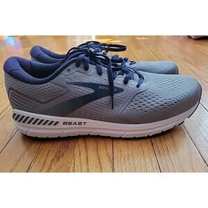 NEW Brooks Beast 20 Men 12 W2E Gray Blue Running Shoes Motion Control Stability